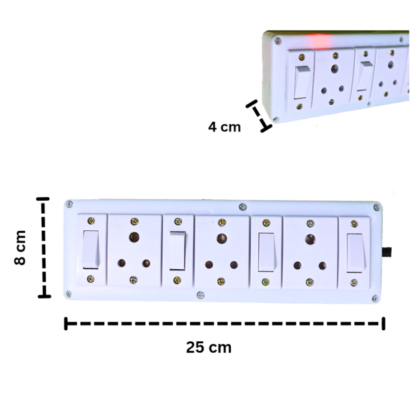 Heavy Duty Extension Board (4 Switch, 3 shoket, 2 Meter Cable) - Image 2