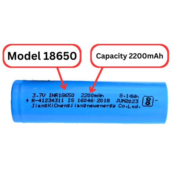 3.7volt lithium-ion battery (2200 mAh) model-18650 - Image 2