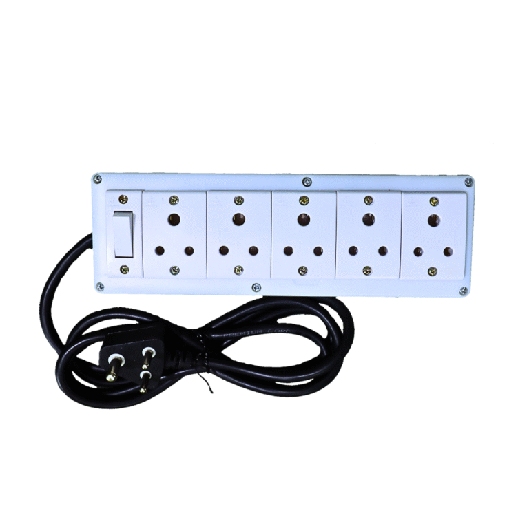 Heavy Duty Extension Board (1 Switch, 5 shoket, 2 Meter Cable)