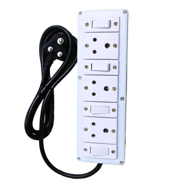 Heavy Duty Extension Board (4 Switch, 3 shoket, 2 Meter Cable)