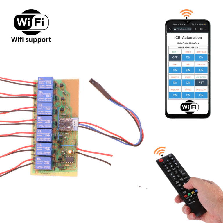 Digital switch board controller, easily operated by remote and mobile, with wifi